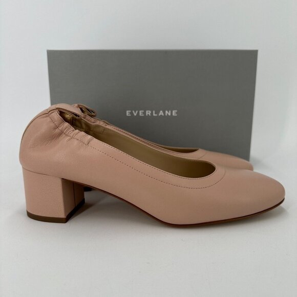Everlane The Italian Leather Day Heel in Pale Pink sz 5 Women\'s Elastic Back main image 3